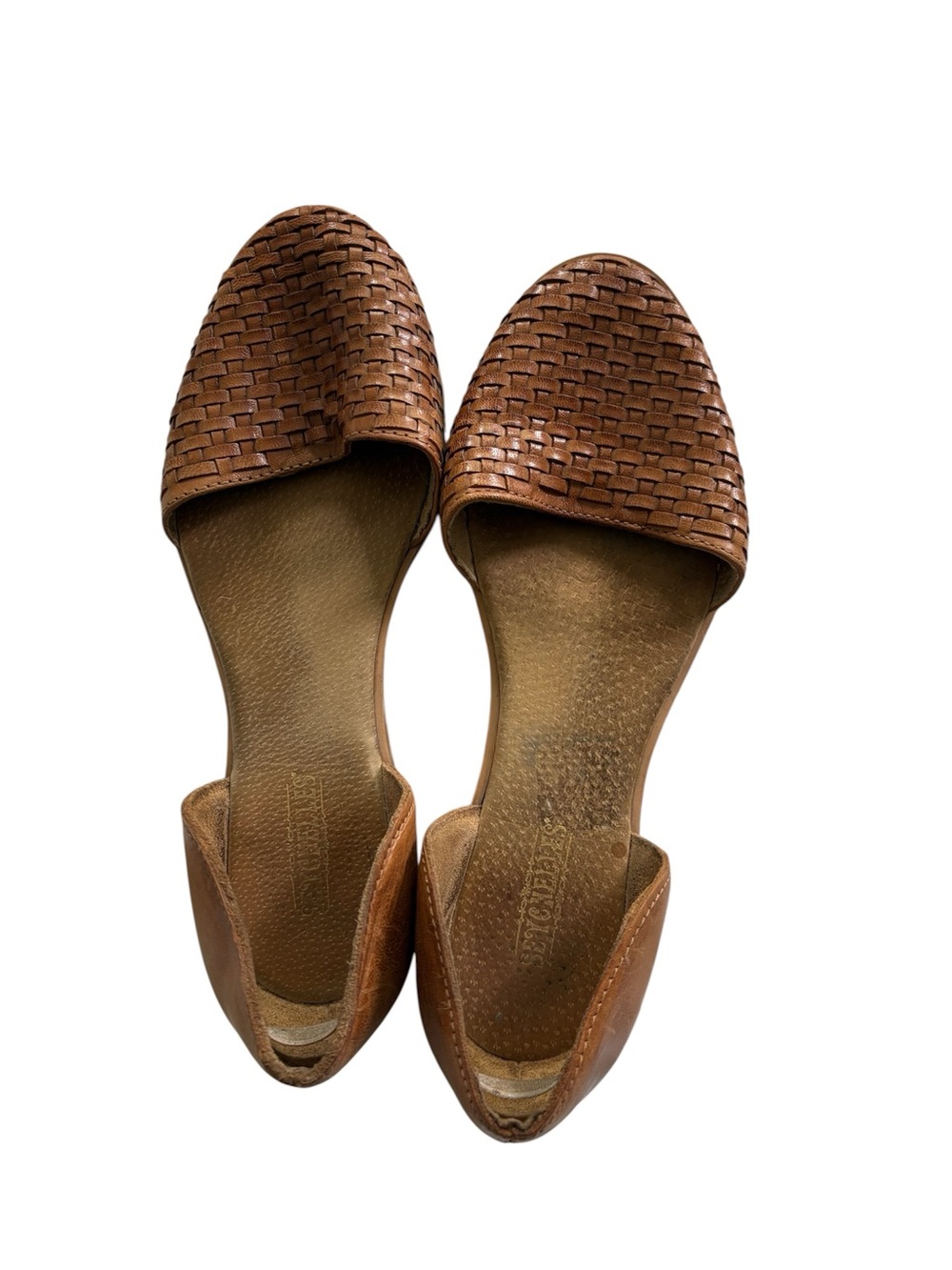 Seychelles Woven Leather D'Orsay Flats - Brown